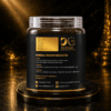 DG Herbal herbal health booster container with black and gold premium packaging displayed on a luxury dark background.