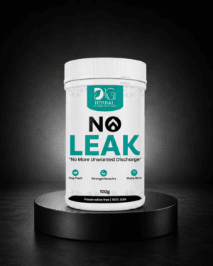 DG Herbal No Leak Ayurvedic wellness powder container promoting freshness, stronger muscles, and mental wellness support.