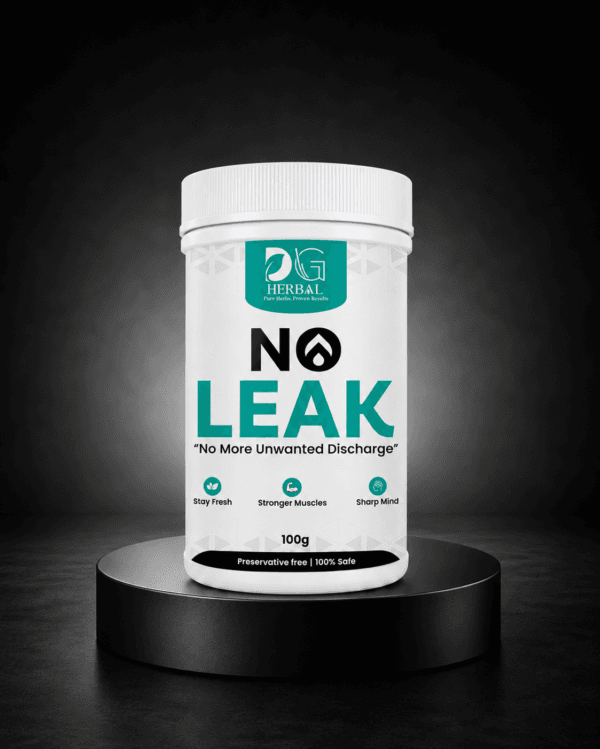 DG Herbal No Leak Ayurvedic wellness powder container promoting freshness, stronger muscles, and mental wellness support.
