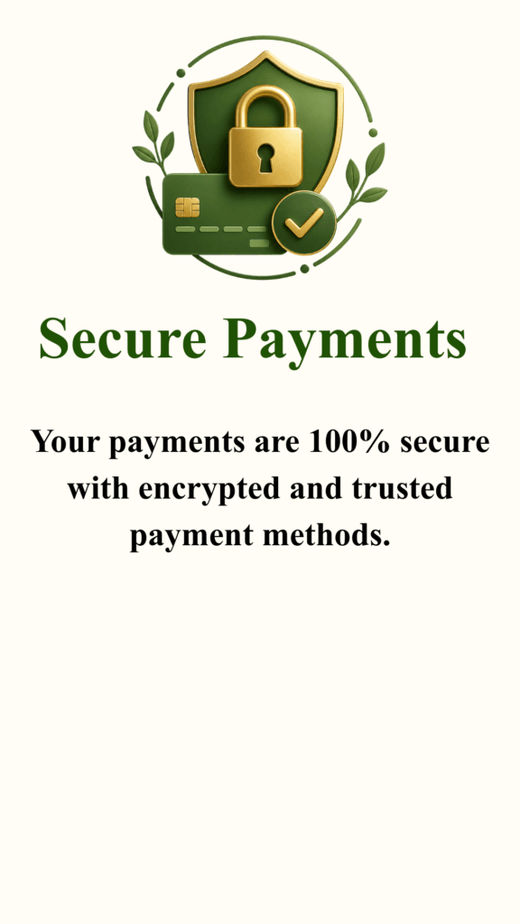Secure payments illustration featuring a shield, lock, and payment card symbolizing safe and encrypted online transactions.